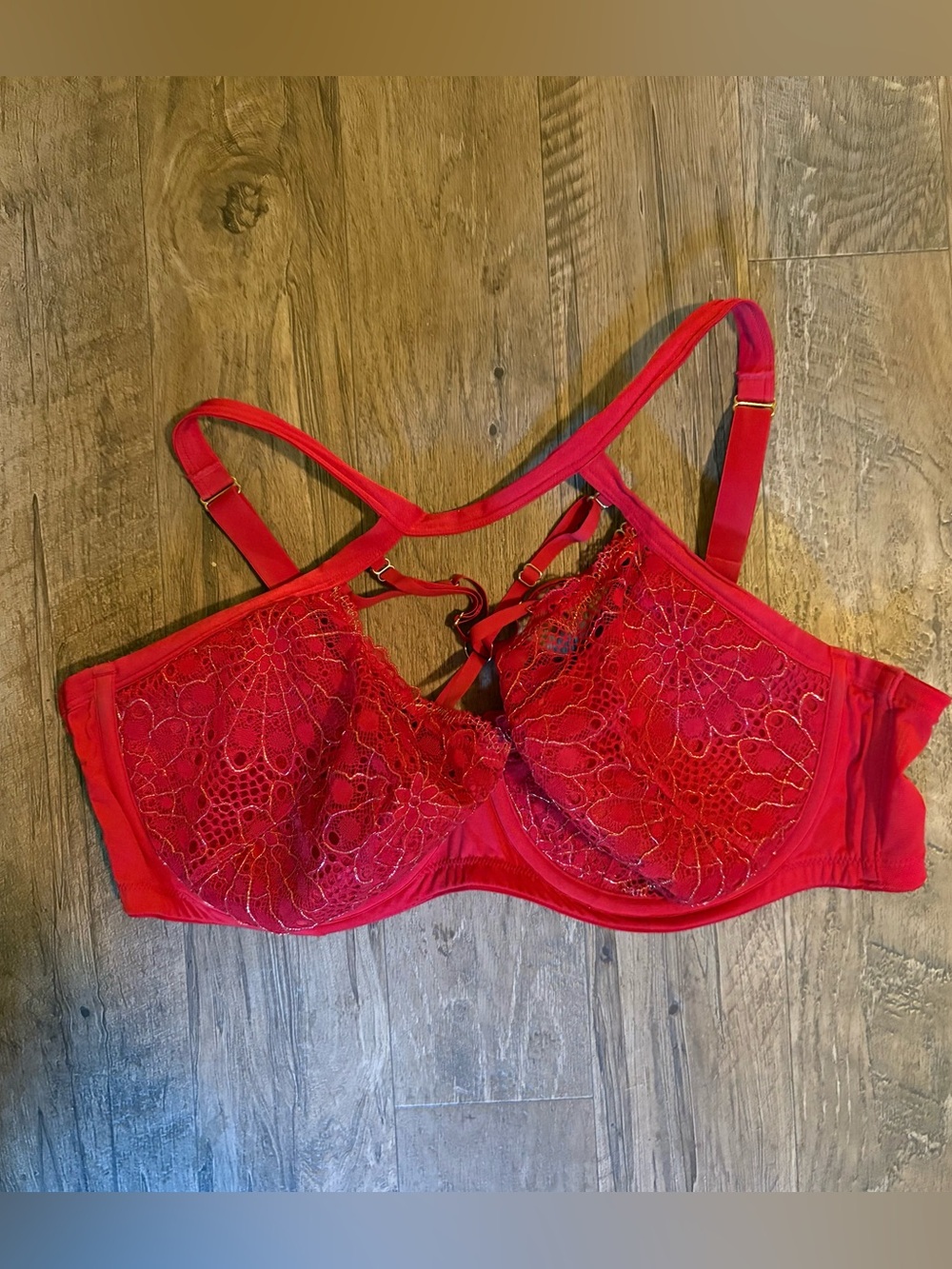 CACIQUE Red Lace Underwire Bra 42DD